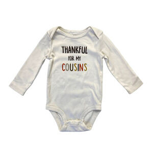 Carter's Unisex Cream Brown Thanksgiving Onesie 12m